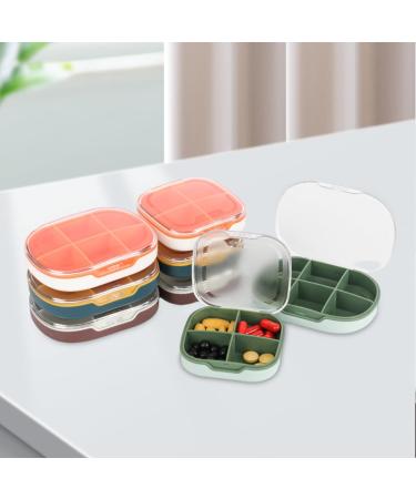 Portable Small Pill Box - Travel 4 Compartment Daily Organizer for Medicines Vitamins & Fish Oil (Purple - Buy Online on GoSupps.com