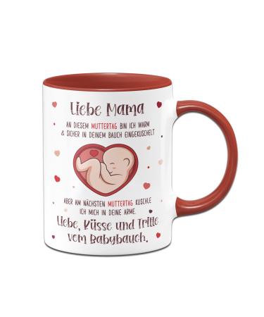 Cup distillery ceramic cup - dear mom this Mother's Day is still in your belly - Mother's Day gift during pregnancy for expectant mothers - coffee cup with saying (red)