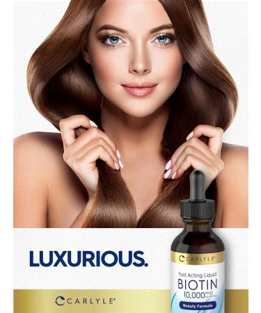 Carlyle Liquid Biotin 10000mcg 2 oz | Extra Strength Gel Drops | Vegetarian, Non-GMO, Gluten-Free Supplement - Buy Online on GoSupps.com