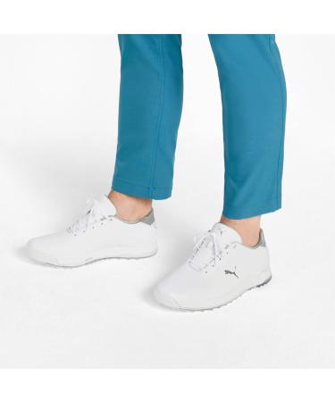 PUMA Men's Proadapt Alphacat Leather Golf Shoe - 41 EU | Puma White & Silver | International Shipping Available - Buy Online on GoSupps.com