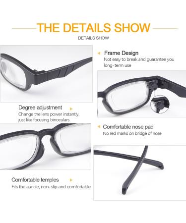 Flex Focal Adjustable Reading Glasses - Zoom Eyeglasses for Men & Women | Auto Focus 0D to 350D Presbyopic Readers | Variable Focus Eyewear for Near & Far Sight - Buy Online on GoSupps.com