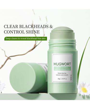 VKaoess Mugwort Clay Mask Stick for Deep Pore Cleansing Green Clay Mask Stick for the face with the Care & Sebum Control Oil Control & Pore Refining all skin types Skin Purifying 2 bottles - Buy Online on GoSupps.com