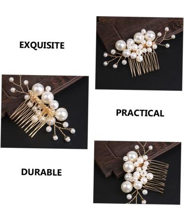 FRCOLOR Pearl Comb Hair Combs for Women Accessories Rhinestone Hair Accessories Pearls Headpiece Wedding Hair Jewelry Hair Bling Pearl Hair Clips Hair up European Style Bride Alloy - Buy Online on GoSupps.com
