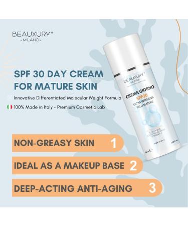 Anti-Aging SPF 30 Day Cream - UVA UVB Protection & Hydration for Mature Skin - Silicone-Free 50 ML - Buy Online on GoSupps.com