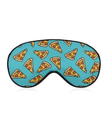 Funny Pizza Pattern Sleep Masks Eye Cover Blackout with Adjustable Elastic Strap Night Blindfold for Women Men Yoga Travel Nap
