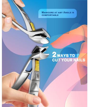 SG Nekoo Angled Head Toenail Clippers for Thick Toenails Sharp Large Nail Clippers with Safety Lock Ergonomic Handle for Seniors Wide Jaw Anti-Splash Nail Cutter for Men Women (Lockable-Silver) Locking-Metal Black - Buy Online on GoSupps.com