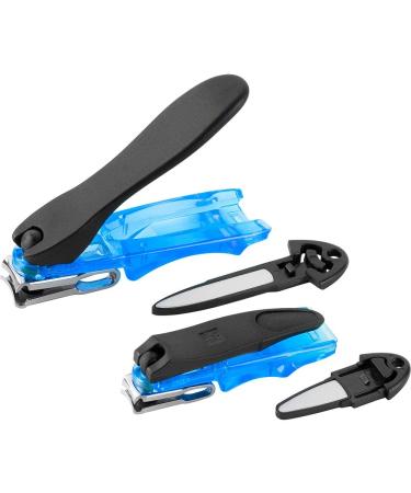 ZWILLING Nail Clippers Gift Set - 2 Pieces with Nail Catcher & Integrated Nail File | Extra Sharp & Durable | Blue | International Shipping Available - Buy Online on GoSupps.com