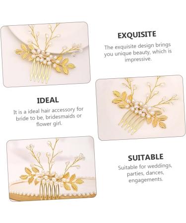 DOITOOL Hair Accessories Comb Pearl Hair Ties Hair Decorations Headdress Rhinestone Barrettes Rhinestone Hair Clip Wedding Decoration Pearl Beaded Headband Manual Bride Hair Comb - Buy Online on GoSupps.com