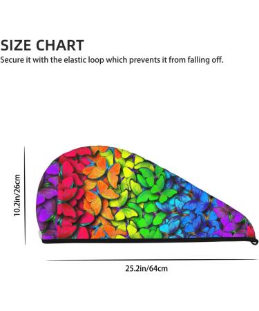 Hair Towel Wrap - Quick-Drying Turban for Effortless Hair Drying | Multicolored Butterflies Design - Buy Online on GoSupps.com