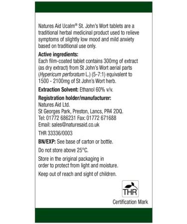 (4 PACK) - Natures Aid - Ucalm St Johns Wort | 60's | 4 PACK BUNDLE - Buy Online on GoSupps.com