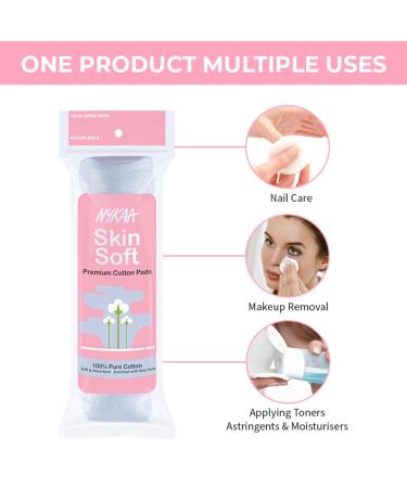 Nykaa Naturals Cotton Pads - 80 Pc | Perfect for Makeup Removal Nail Care & Toners | No Residue Soft & Absorbent - Buy Online on GoSupps.com
