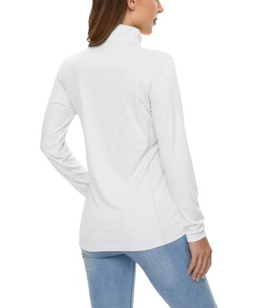 MAGCOMSEN Women's UPF50+ UV Sun Protection Long Sleeve 1/4 Zip Shirt - White - Large - Buy Online on GoSupps.com