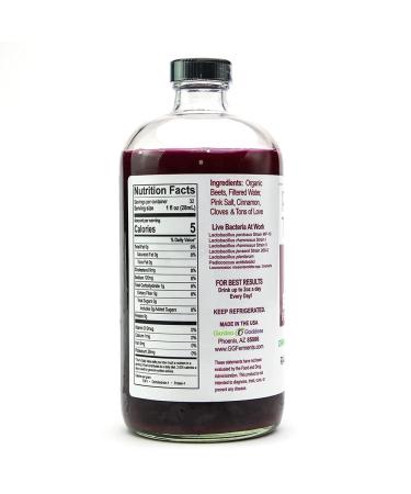 Beet Juice Kvass: Nitric Oxide Tonic with Live Cultures - 32oz Bottle | Supports Circulation, Blood Pressure & Gut Health | Reduces Sugar Cravings - Buy Online on GoSupps.com
