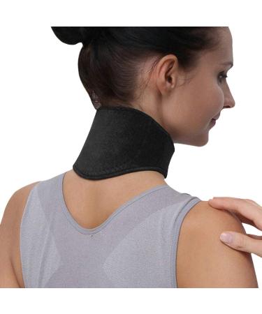 Neck bandage for neck pain and support Tourmaline of self -warming neck belt neck support breaking rake neck warmer for traveling sleeping men and women (black)