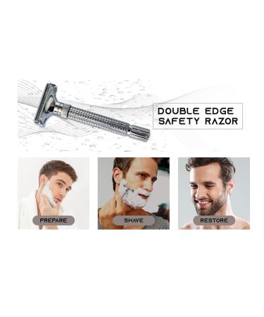 G.B.S Adjustable DE Butterfly Razor - Premium Stainless Steel Knurled Handle for Smooth Shaving | International Shipping Available - Buy Online on GoSupps.com