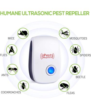 WahooArt Ultrasonic Pest Repeller 6 Pack - Electronic Plug-in Sonic Repellent for Bugs, Mice, Insects, Spiders, Mosquitoes - Buy Online on GoSupps.com