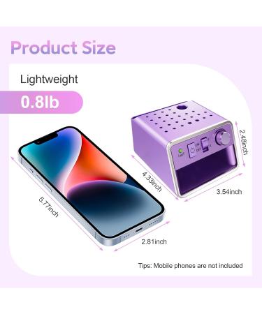 ALLE S Compact USB Powered Electric Nail Drill Kit - 20000 RPM, 6 Bits, 106 Sanding Bands, Purple - Buy Online on GoSupps.com