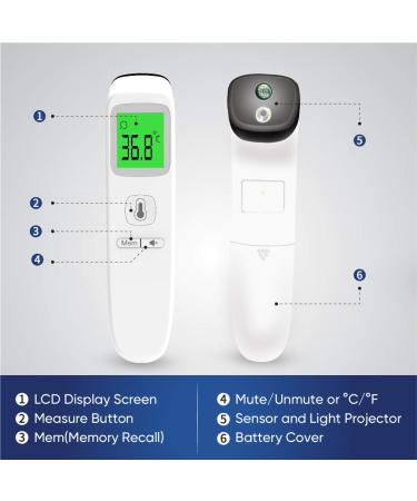4-in-1 Contactless Infrared Digital Thermometer for Forehead, Room, Liquid & Object Temperature - Suitable for All Ages - Buy Online on GoSupps.com