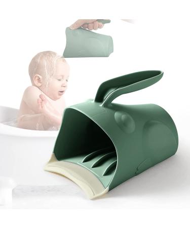 Storchenbeck Hairwash cup bathing cup for babies and toddlers sweet frog shape bathing cup hair washing help flushing apparatus shampoos protection eyes and ears protection (green)