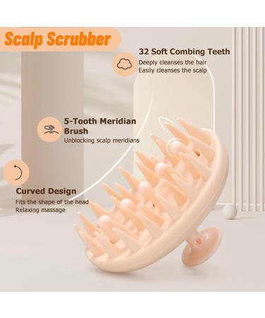 2-in-1 Pink Scalp Massage & Shampoo Brush | Reduces Dandruff & Stimulates Hair Growth - Perfect for Head Massage - Buy Online on GoSupps.com