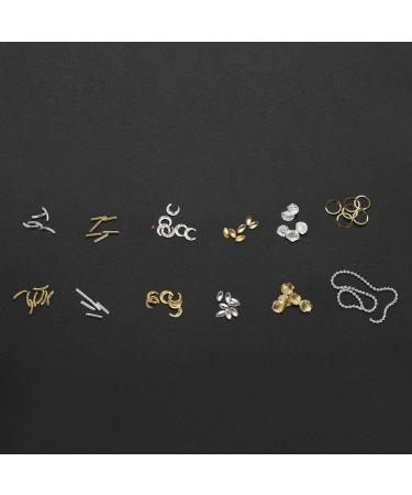 12 Grid Mixed Style Nail Art Decoration Metal Shell Star Studs Chain Nail DIY Accessories(#2) - Buy Online on GoSupps.com