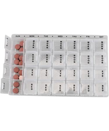 7-Day Pill Box Organizer | 4 Times a Day Morning Noon Evening & Bed | Effective Medicine Planner for Easy International Shipping - Buy Online on GoSupps.com