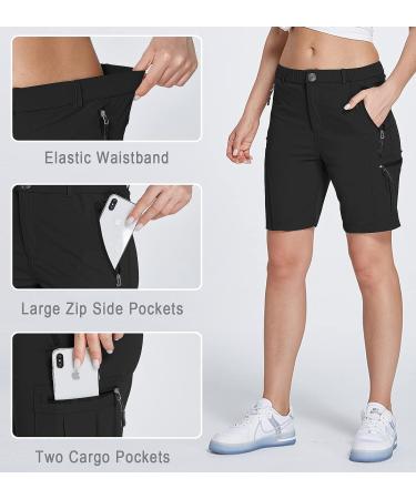 VAYAGER Women's Lightweight Hiking Cargo Shorts Black 3X-Large - Quick Drying & Zipper Pockets - Buy Online on GoSupps.com