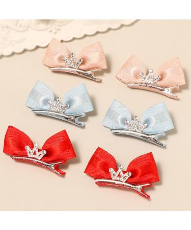 Iyou Baby Girls Hair Clips - 6 Pcs Crystal Red Loop Hair Accessories for Princess Birthday Parties - Buy Online on GoSupps.com