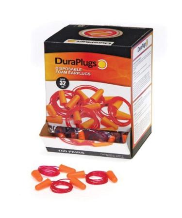 Liberty Glove & Safety 14311 DuraPlug Corded Disposable Foam Earplug with 32 dB NRR  Orange (Case of 100 Pairs) Pack of 1