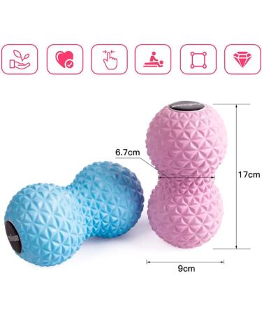 Operbound Massage Ball Set - Double Lacrosse Balls for Self Massage | Back Foot Neck Relief - Pink 9x17 cm (3 Pieces) - Buy Online on GoSupps.com