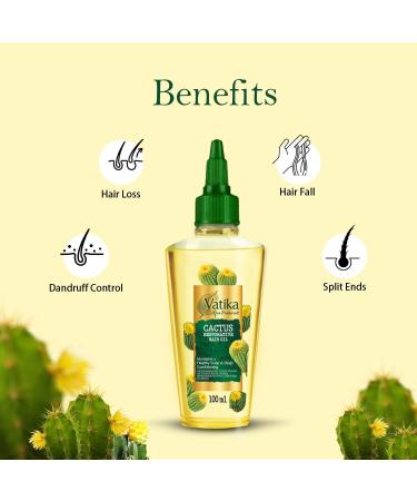 Vatika Afro Naturals Cactus Hair Oil - 100ml | Hair Care Essential Oil | For Healthy Scalp Maintenance & Deep Conditioning - Buy Online on GoSupps.com