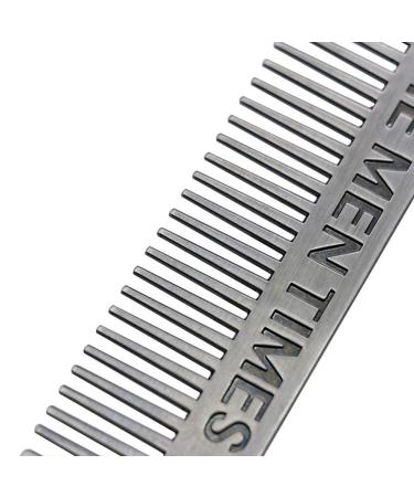 Premium Stainless Steel Pocket Comb & Brush Set for Men's Beards & Mustaches - Silver - Buy Online on GoSupps.com