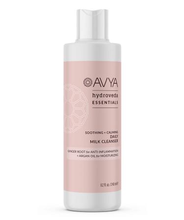 AVYA Hydroveda Essentials Daily Milk Cleanser (8.2oz) - Advanced Ayurvedic Skincare / Removes Makeup and Impurities for Natural Radiance / Ginger Blend Great for Sensitive Skin