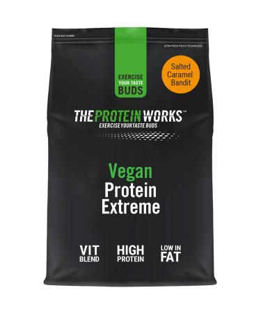 Protein Works - Vegan Protein Extreme | 29g Plant Based Protein | Added Vitamin Blend | 28 Servings | Salted Caramel Bandit | 1kg Salted Caramel Bandit 1kg - Buy Online on GoSupps.com