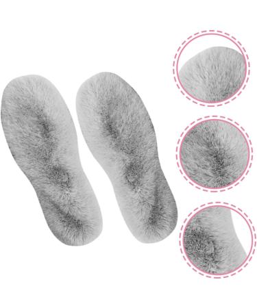 Mobestech Fluffy Soles for Women | 4 Pairs Faux Rabbit Fur Insoles | Cozy Holiday Shoe Inserts | Universal Fit Grey 28x10cm - Buy Online on GoSupps.com