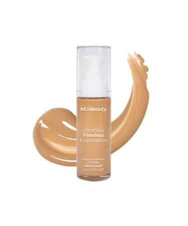 MCoBeauty Ultrastay Flawless Foundation - Corrects Skin Tone And Blurs Imperfections - Lightweight  Buildable Coverage - Hydrates And Nourishes - Luminous Complexion - Liquid - Medium Buff - 1 Oz buff shade
