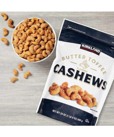 Kirkland Signature Butter Toffee Cashews - 24oz | Buy Internationally - Best Snack Treat - Buy Online on GoSupps.com