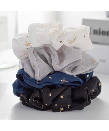 Outyua Elegant Star Hair Scrunchies - 5Pcs Hair Ties for Women and Girls - Buy Online on GoSupps.com