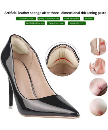 4-Pair Sponge Heel Shoe Pads - Protective Cushion Inserts | Flexible Reusable Self-Adhesive Scratch-Proof - Buy Online on GoSupps.com