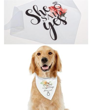 Emsea Dog Haller 'She Said Yes' - Triangle Accessory for Medium & Large Dogs | Perfect for Photos Parties & Weddings - Buy Online on GoSupps.com