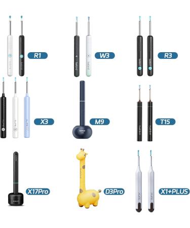 Bebird Replacement Tips - 8 Waterproof Silicone Ear Spoons for Ear Wax Removal | Compatible with W3/R3/T15/X3/X17 PRO/D3Pro/T5/R1 - Original Ear Cleaner Tips Set - Buy Online on GoSupps.com