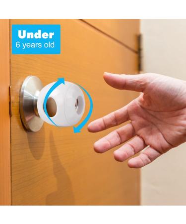 Tinabless Baby Safety Door Knob Covers 4 Pack - Childproof Locks for Kids - Reusable Baby Proof Door Handle Covers - Buy Online on GoSupps.com