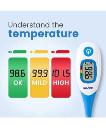 Digital Thermometer for Adults & Kids - Fast & Accurate Fever Reading for Oral, Armpit & Rectal Use - Flexible Tip & Waterproof - Large LCD Display - Ideal for Home Use - Termometro - Buy Online on GoSupps.com