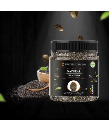 Spices Origin Premium Chia Seeds 250g - Premium Raw Chia Seeds with Omega 3 & Fibre for Weight Loss Management Healthy Snack for Eating Jar Pack _Packing May Vary - Buy Online on GoSupps.com