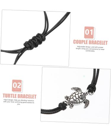 TOPPERFUN 1 Pair Turtle Bracelet Initial Bracelets for Couples Turtle Ring Couples Jewelry Couple Ornament Couples Ornament Couple Jewelry Men and Women Card Cotton Rope Adjustable - Buy Online on GoSupps.com