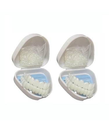 Flipped warm 2 pairs of dentures false teeth for plug in dentures for plug in teeth tooth false teeth artificial teeth cosmetic temporary teeth dentures