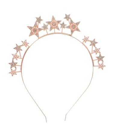 FRCOLOR Rhinestone Star Headband Bridal Tiara and Crowns Headband Star Headdress Goddess Angel Halo Hair Band Star Hair Accessories
