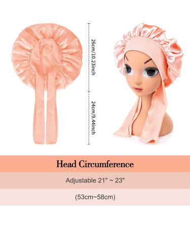 Arqumi Silk Satin Bonnet for Kids 2Pcs - Soft Baby Sleeping Cap - Adjustable Night Cap for Toddler Child Teens - Nude & Purple - Buy Online on GoSupps.com