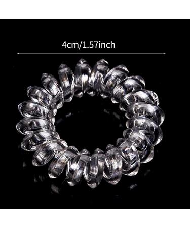 12 Pcs Transparent Spiral Telephone Cable Hair Ties - Anti-Split Fitness Elastic Bands for Women & Girls - Buy Online on GoSupps.com