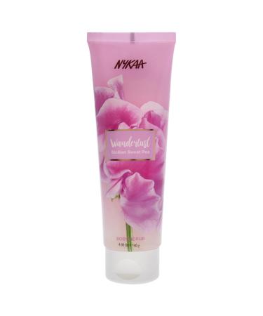 Nykaa Wanderlust Sicilian Sweet Pea Body Scrub - Exfoliating Body Care with Aloe Vera & Jojoba Extracts For Soft & Smooth Skin (4.93 Oz)